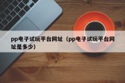 pp电子试玩平台网址（pp电子试玩平台网址是多少）