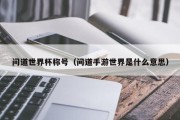 问道世界杯称号（问道手游世界是什么意思）